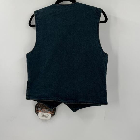 NWT Milwaukee Leather MDL4000 Women's Blue Plain Side 4 Snap Front Denim Vest - Picture 3 of 10